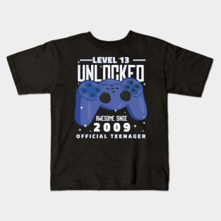 Teen Gamer Level 13 Unleashed Kids T-Shirt